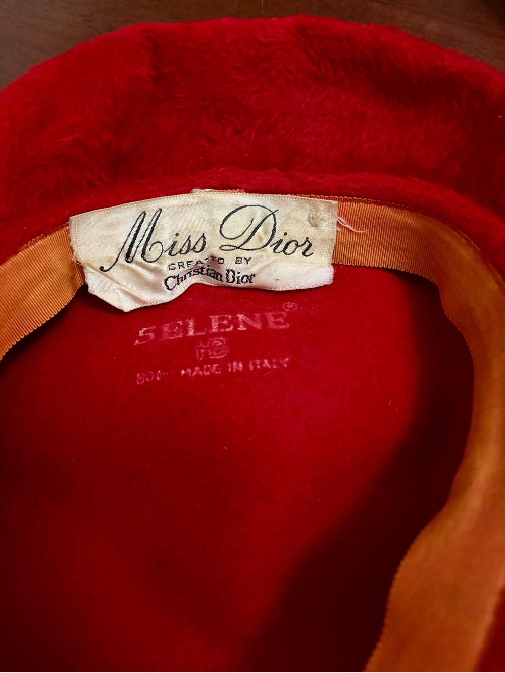 Vintage Selene “Miss Dior by Christian Dior” Beret Hat Made in Italy Size 22